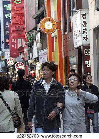 Stock Image - fashionable, shopping, korea, person, pattern, people. Fotosearch