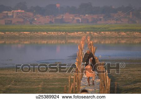 ganges, procession, brigde, crossing, hindu, people View Large Photo Image Picture - ganges, procession, brigde, crossing, hindu, people. Fotosearch