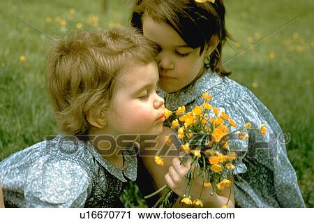 Stock Image - girls, america, little, two, usa, north. Fotosearch