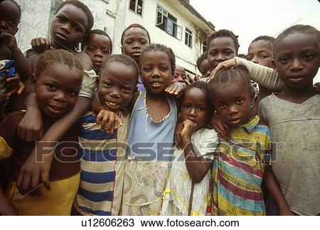 Stock Image - goba, person, liberia, 3123, children, people. Fotosearch