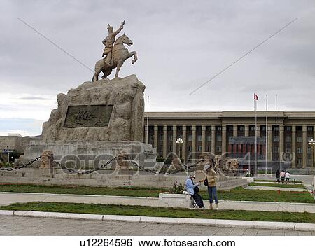 Stock Photograph - hero, house, statue, mongolia, person, people. Fotosearch