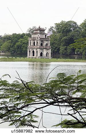 Stock Image - hoan, person, tower, tortoise, vietnam, people. Fotosearch