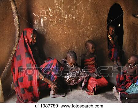 Stock Photo - home, people, children, person, house, family. Fotosearch