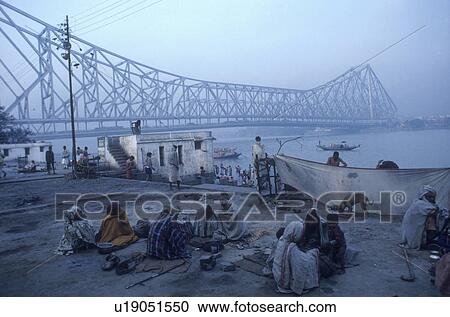 Stock Image - homeless, person, bridge, howrah, 4161, people. Fotosearch