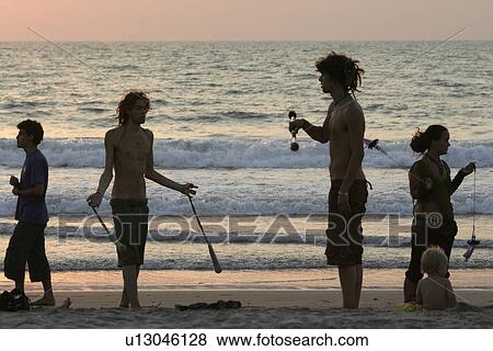 Stock Photo - india, beach, person, sport, people, family. Fotosearch