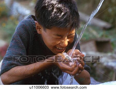 Stock Image - india, people, 3330, person, child, water. Fotosearch