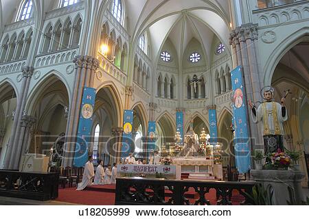 Stock Photo - inside, person, mass, sunday, china, people. Fotosearch