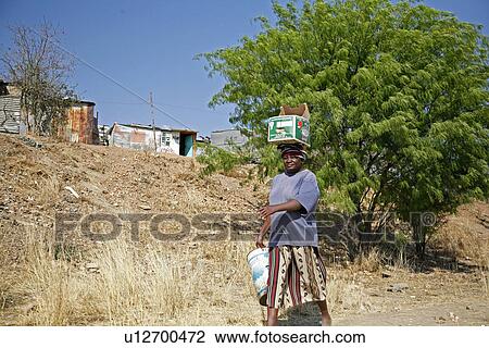 Stock Image - katatura, person, district, slum, namibia, people. Fotosearch