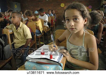Stock Image - kid, girl, school, person, child, people. Fotosearch