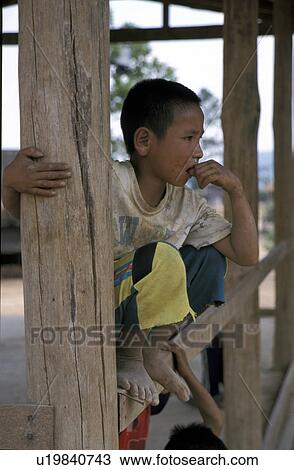 Stock Image - lahu, person, thailand, boy, 9381, people. Fotosearch