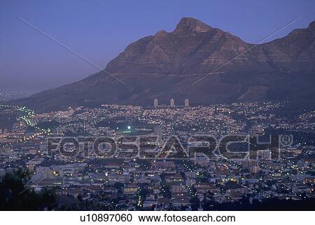 landscape, overview, scene, city, capetown, night View Large Photo Image Stock Image - landscape, overview, scene, city, capetown, night. Fotosearch