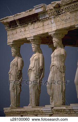 Stock Image - maidens, greece, stone, acropolis, athens, ancient. Fotosearch