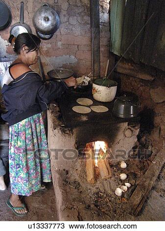 Stock Image - making, people, honduras, home, person, woman. Fotosearch