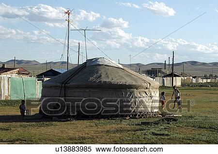 Stock Photography - mongolia, people, home, person, house, family. Fotosearch