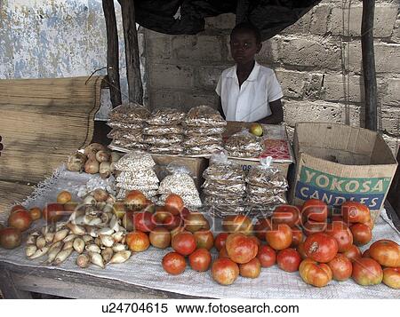 Stock Photography - mongu, person, shop, small, zambia, people. Fotosearch