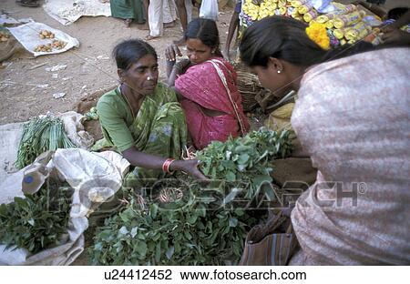 Stock Image - mubaghal, person, market, village, india, people. Fotosearch