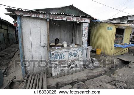 Stock Photograph - mukuru, person, shops, small, kenya, people. Fotosearch