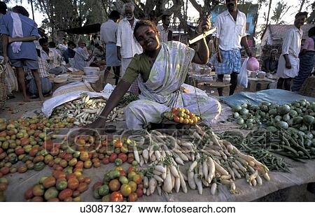 Stock Photo - mulbaghal, person, market, village, india, people. Fotosearch