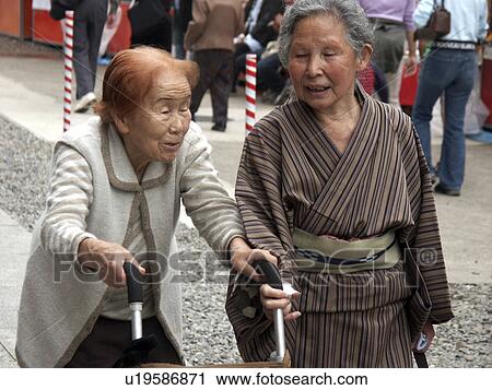 Stock Image - old, person, elderly, japan, women, people. Fotosearch