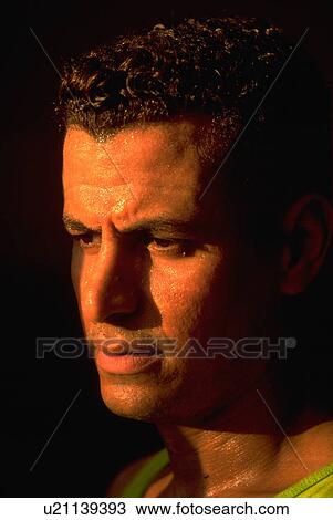 Stock Image - people, male, portrait, fashion. Fotosearch