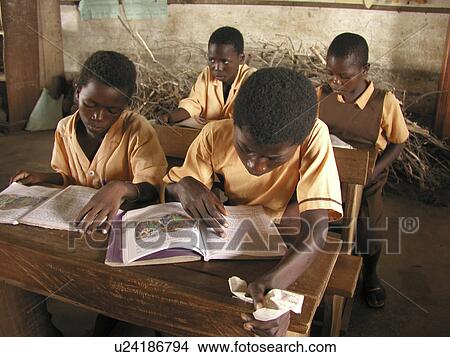 Picture - person, supported, ghana, school, people. Fotosearch