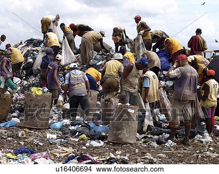 Picture - picking, person, scavengers, registered, brazil, people. Fotosearch