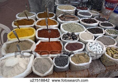 Stock Image - sale, nature, spices, india, texture, pattern. Fotosearch