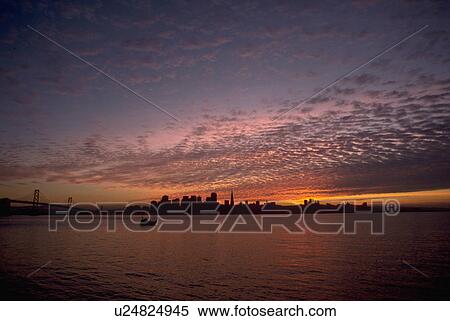 Stock Photography - san, california, skyline, francisco, sunset. Fotosearch