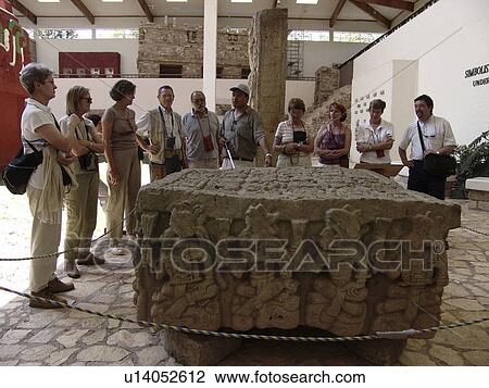Stock Image - sculpture, person, museum, tourists, honduras, people. Fotosearch