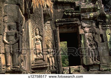 Stock Photo - sculptures, through, relief, temple, ancient, passageway. Fotosearch