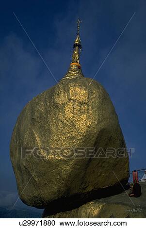 Stock Image - site, kyaiktiyo, pilgrimage, burma, myanmar, art. Fotosearch