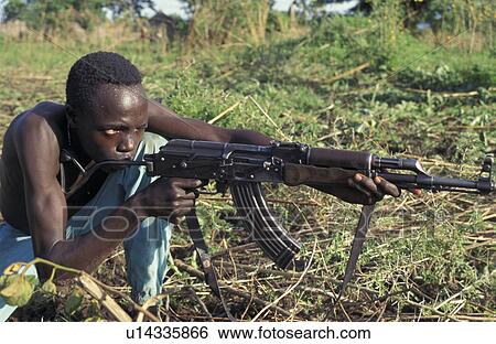 Stock Photograph - soldier, person, spla, sudan, south, people. Fotosearch