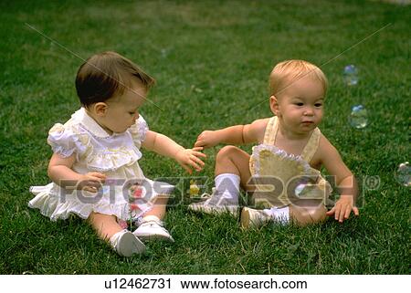 Stock Image - springfield, kids, babies, bubbles, soap, children. Fotosearch