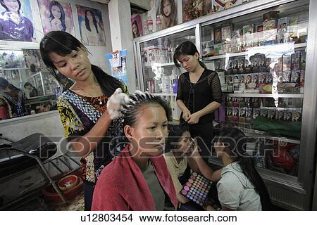 stylist, person, hair, cambodia, art, people View Large Photo Image Picture - stylist, person, hair, cambodia, art, people. Fotosearch