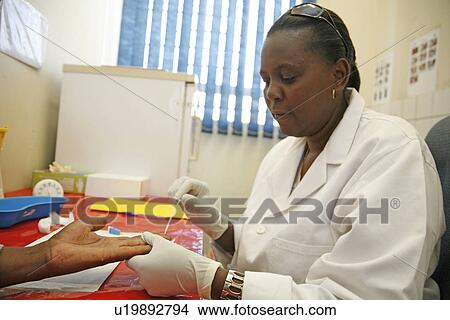 Picture - testing, hand, aids, namibia, person, people. Fotosearch