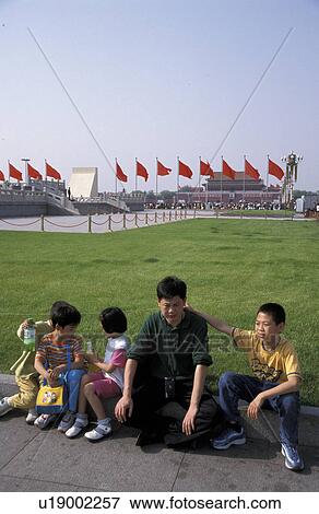 Stock Photo - tiananmen, people, china, 7145, person, family. Fotosearch