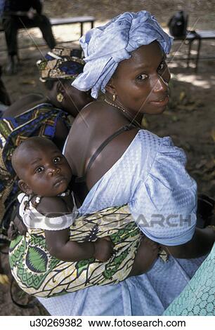 Stock Image - traditional, child, gambia, women, person, people. Fotosearch