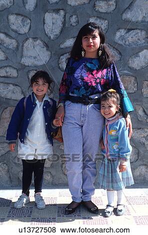 Stock Photo - two, released, mother, hispanic, mexican, model. Fotosearch