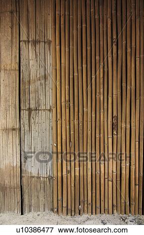 Stock Photo - wall, pattern, bamboo, thailand, nature, background. Fotosearch