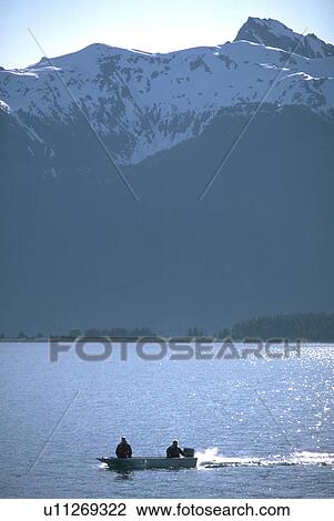 Stock Image - water, boat, alaska, bay, glacier, small. Fotosearch