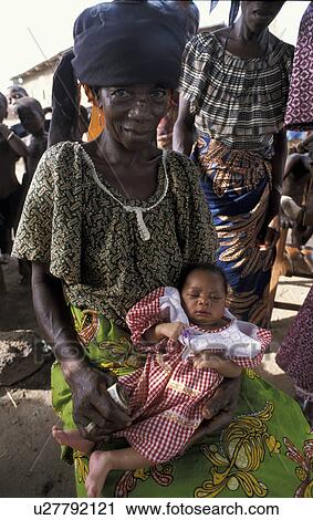 Stock Image - bembereke, baby, benin, person, people, woman. Fotosearch