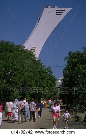 Stock Image - benchmark, park, canada, montreal, tower, olympic. Fotosearch