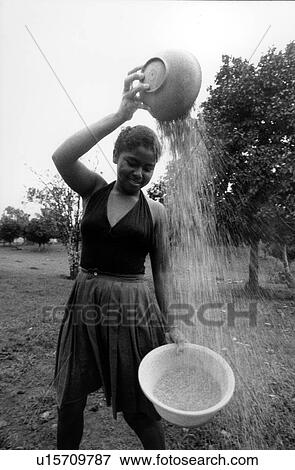 Stock Photo - black, people, 634, person, girl, food. Fotosearch