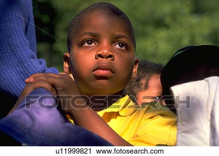 Stock Image - boy, children, american, african, portrait, people. Fotosearch