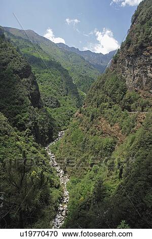 Stock Image - cangshan, nature, gorge, china, person, people. Fotosearch