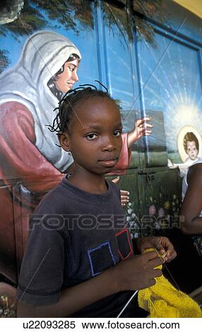 Stock Photography - centre, girl, benin, 7539, person, people. Fotosearch