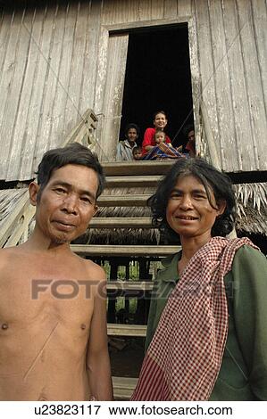 Stock Photo - cham, people, kampong, cambodia, person, family. Fotosearch