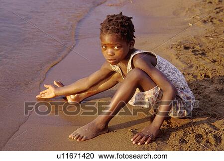 Stock Image - children, people, person, child, girl, beach. Fotosearch
