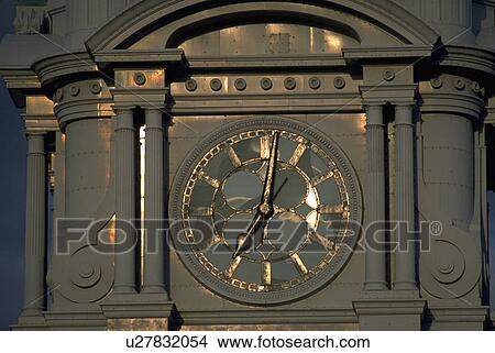 Picture - clock, city, pa, philadelphia, hall, old. Fotosearch