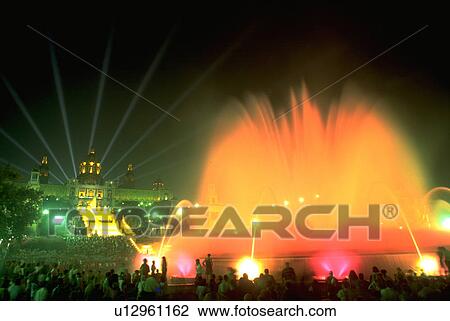 Stock Image - crowd, party, spain, celebration, people, water. Fotosearch